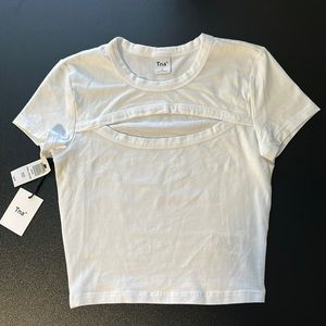 ARITZIA TNA Chill Costa Crop Top in White NWT